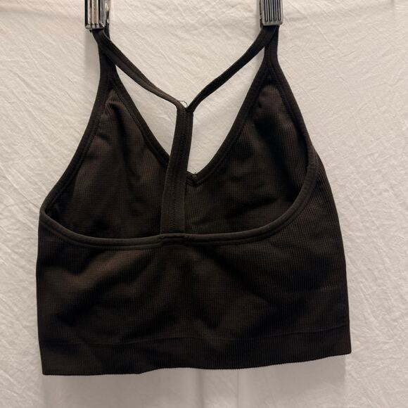 SET ACTIVE Sculptflex Ribbed V Bra Espresso Gym Working Yoga Small - Picture 3 of 4